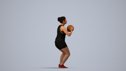 photogrammetry 3D woman sport, realistic human model archviz FBX, side view render