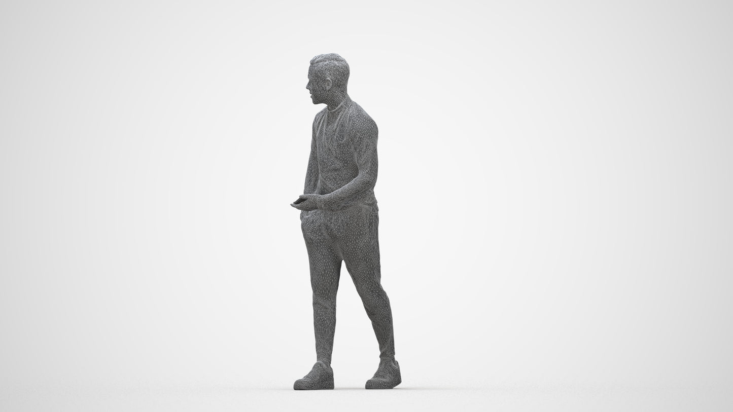 realistic 3D boy casual kids, scanned archviz people for Blender and 3ds Max, wireframe back view