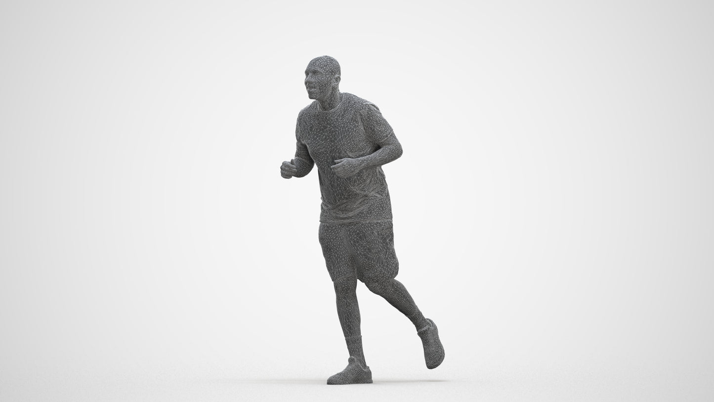 3D scanned man sport, photorealistic archviz people for Enscape and SketchUp, three-quarter front view render