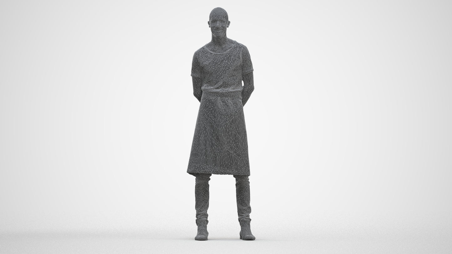realistic 3D man hospitality, scanned archviz people for Blender and 3ds Max, three-quarter front view render