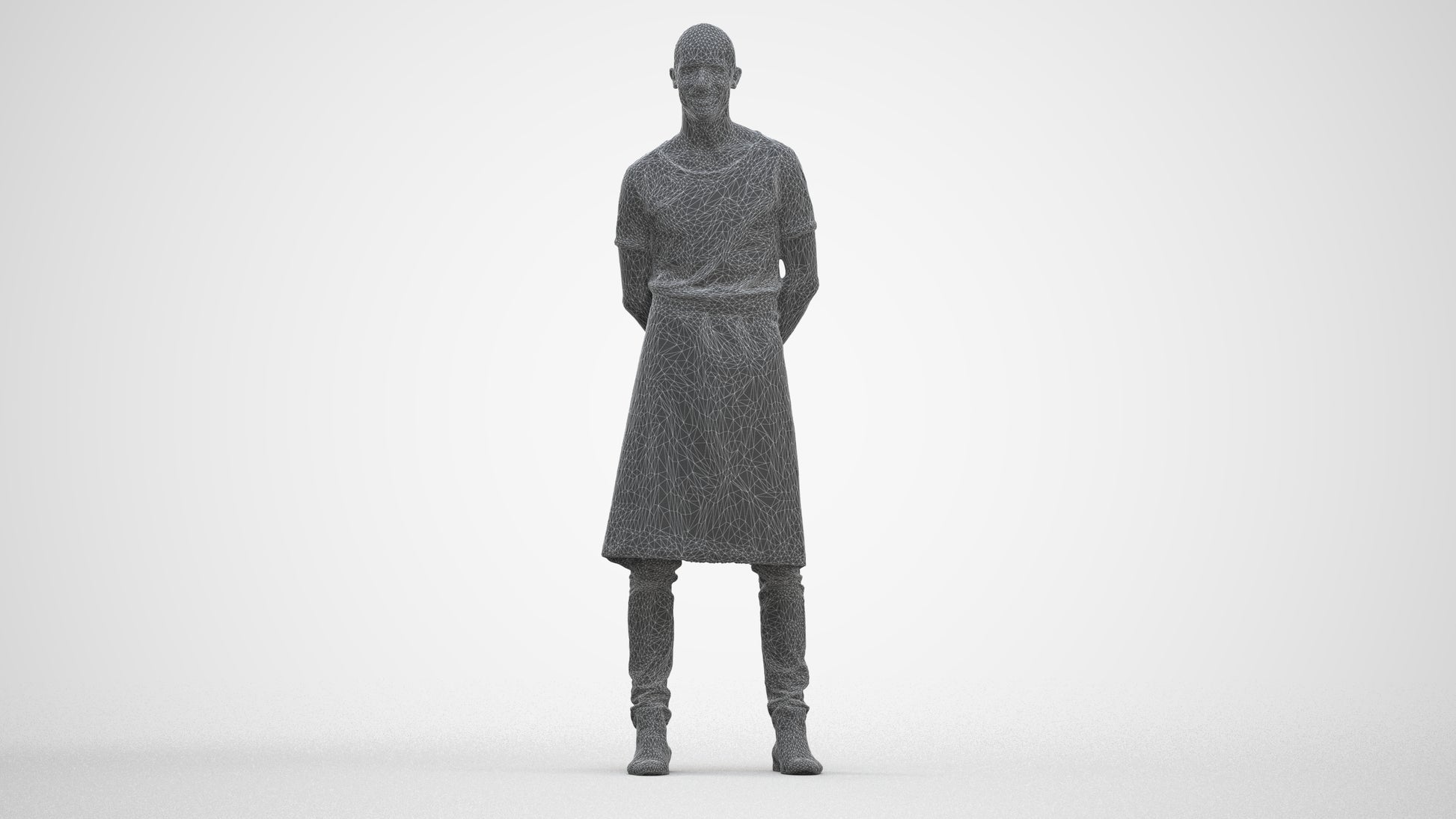 realistic 3D man hospitality, scanned archviz people for Blender and 3ds Max, three-quarter front view render