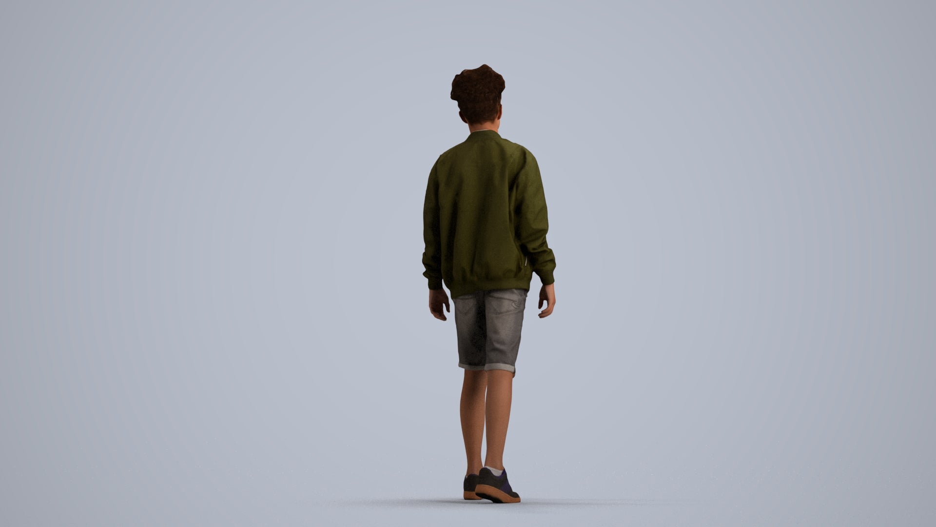 realistic 3D human boy casual kids, archviz people FBX OBJ for Blender, front view render