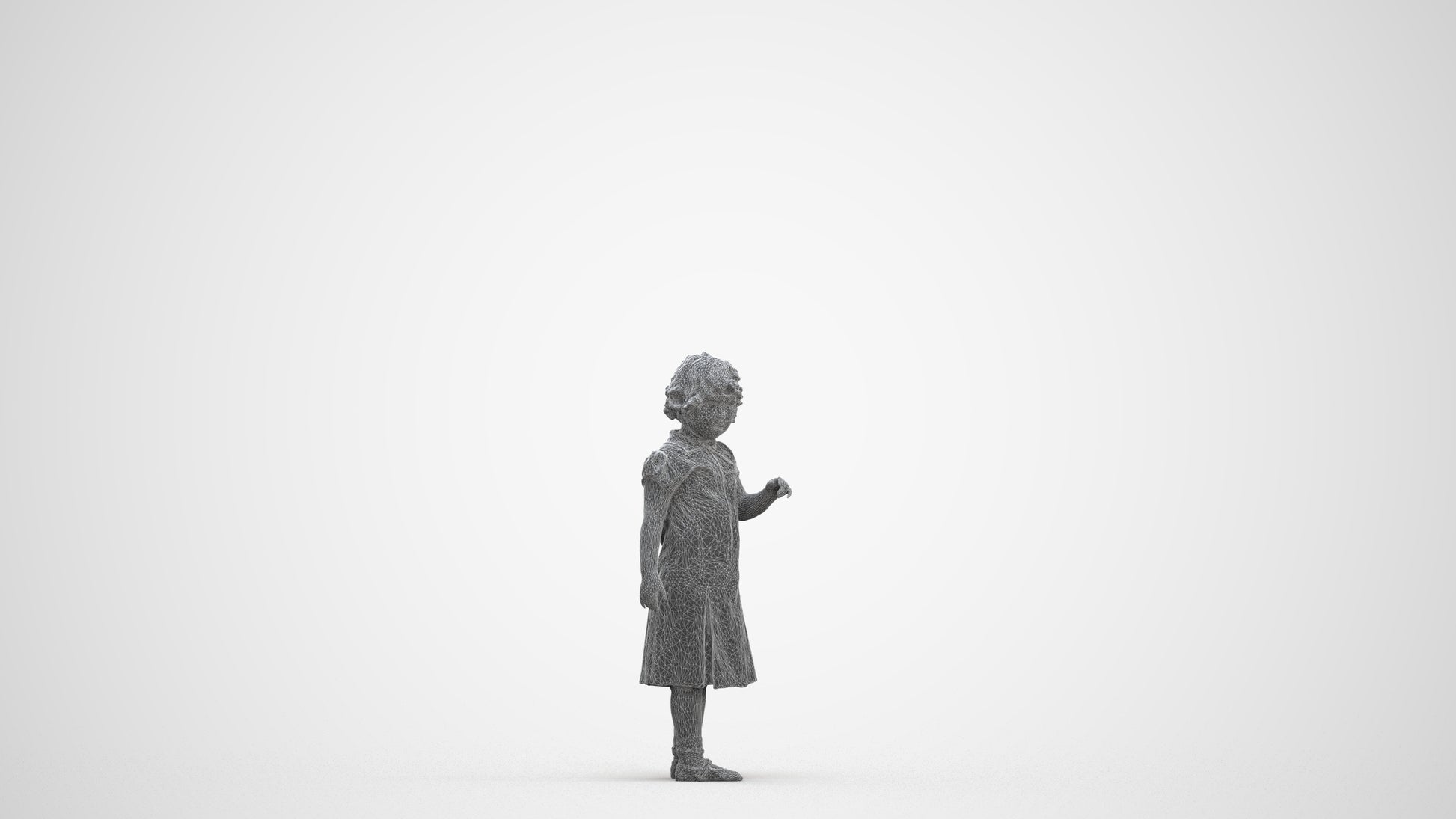 photogrammetry 3D girl kids, realistic human model archviz FBX, three-quarter front view render