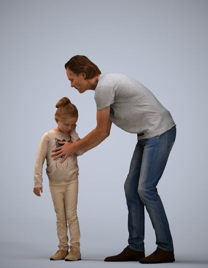 realistic 3D people girl casual kids, render-ready for V-Ray and Corona, FBX OBJ