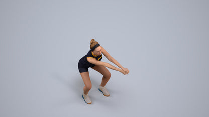 realistic 3D people girl sport, render-ready for V-Ray and Corona, FBX OBJ, back view render