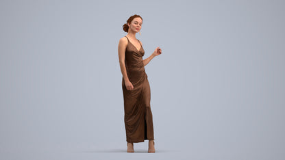 3D human model woman formal formalaffairs, photogrammetry scanned person for archviz, standing pose render