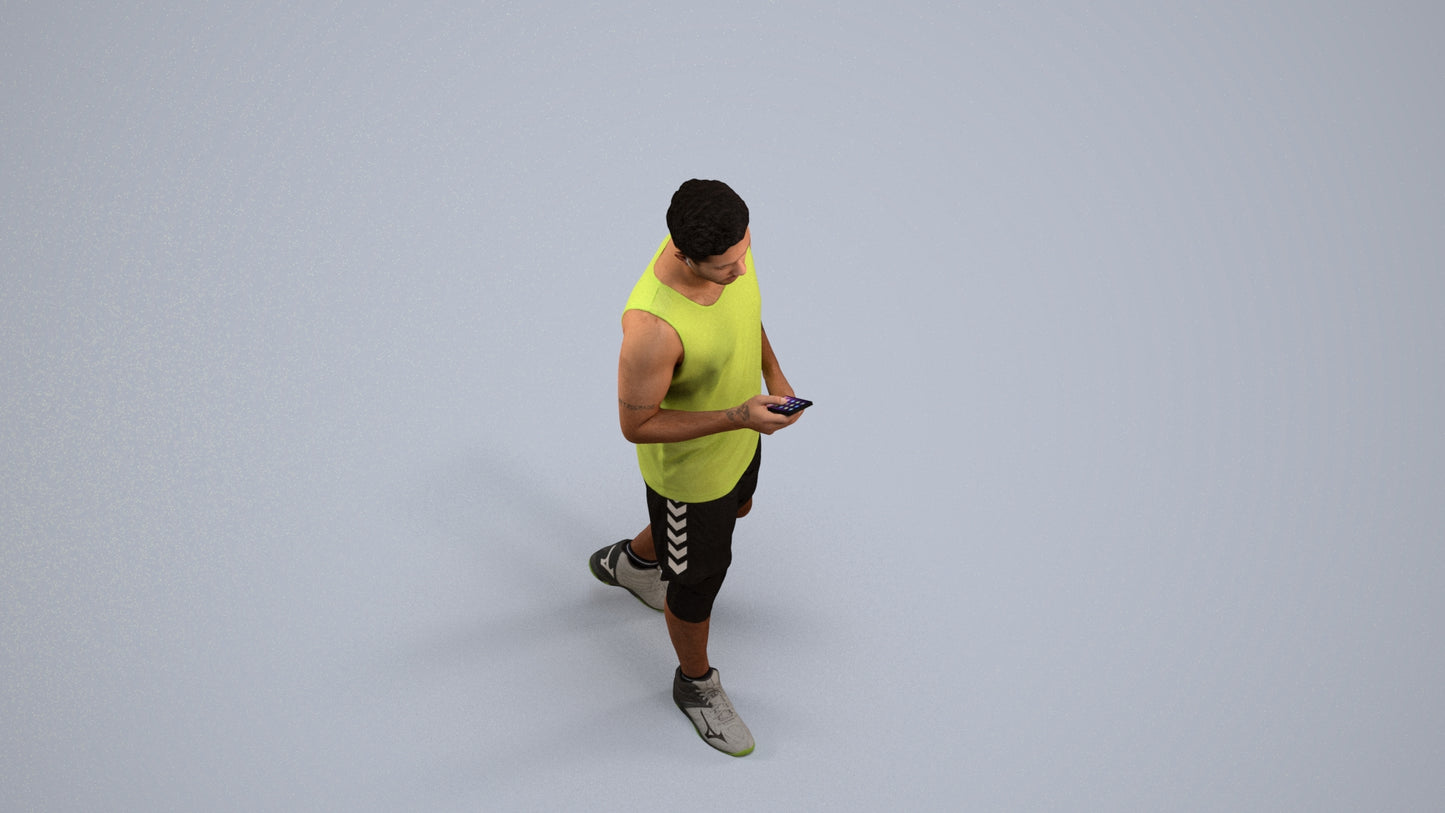 scanned 3D man sport, photogrammetry people for Enscape and V-Ray, back view render
