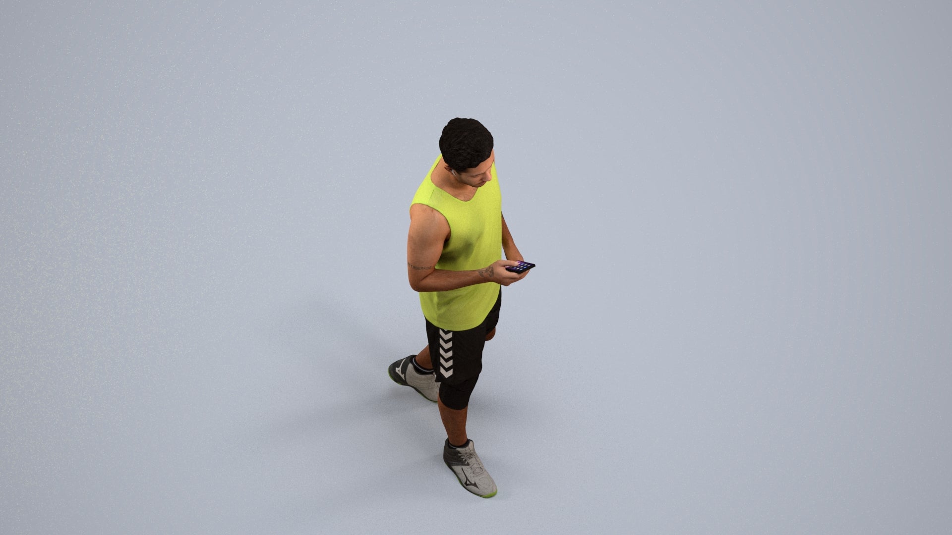 scanned 3D man sport, photogrammetry people for Enscape and V-Ray, back view render