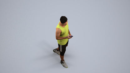 scanned 3D man sport, photogrammetry people for Enscape and V-Ray, back view render