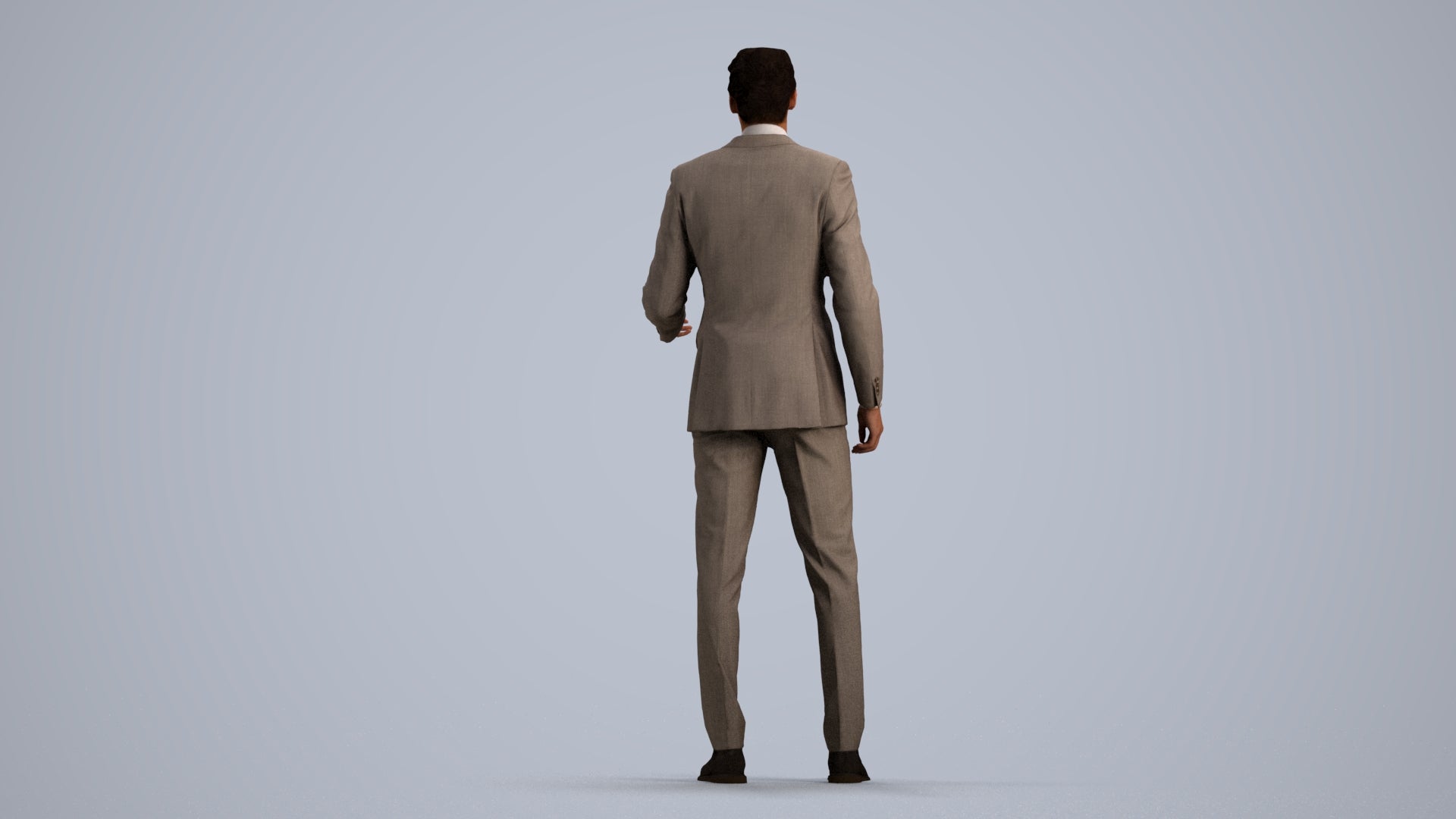 3D people model man business, scanned human for 3ds Max rendering, front view render