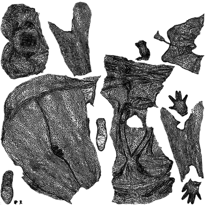 realistic 3D people woman casual sitting, render-ready for V-Ray and Corona, FBX OBJ, wireframe top-down view