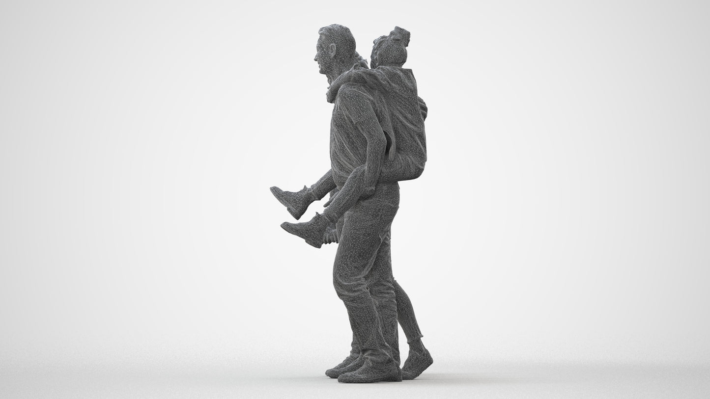 3D people model girl casual kids, scanned human for 3ds Max rendering, square thumbnail