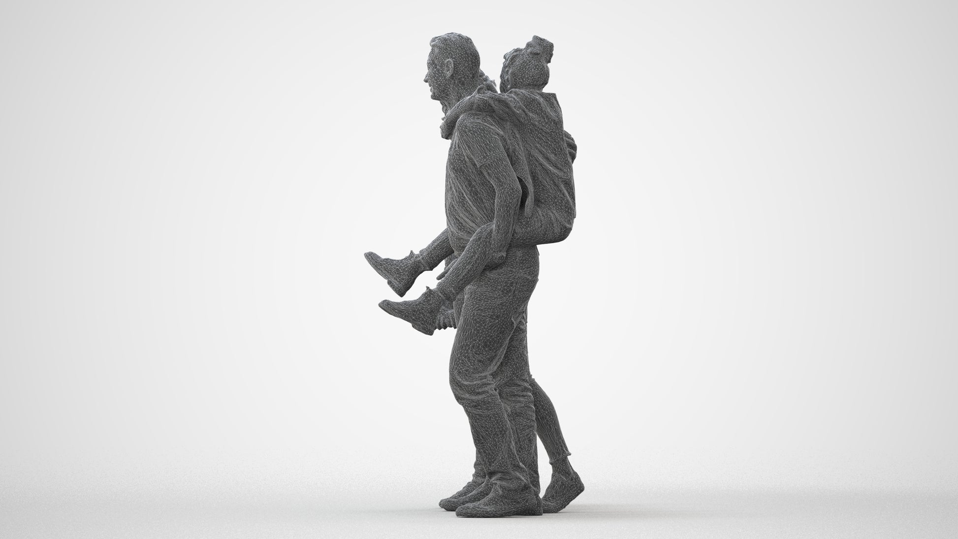 3D people model girl casual kids, scanned human for 3ds Max rendering, square thumbnail