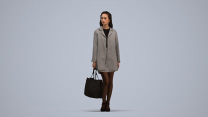 photogrammetry 3D woman business standing, realistic human model archviz FBX, standing pose render