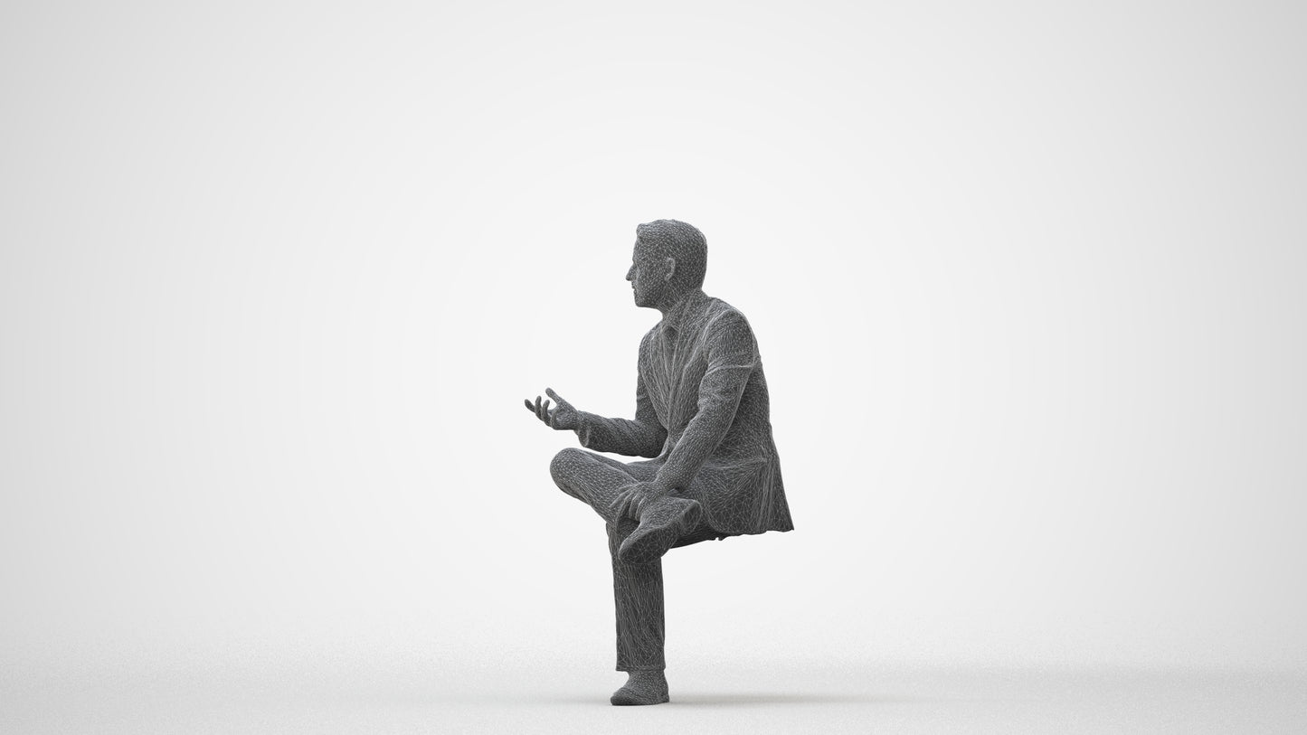 3D people model man business, scanned human for 3ds Max rendering, square thumbnail