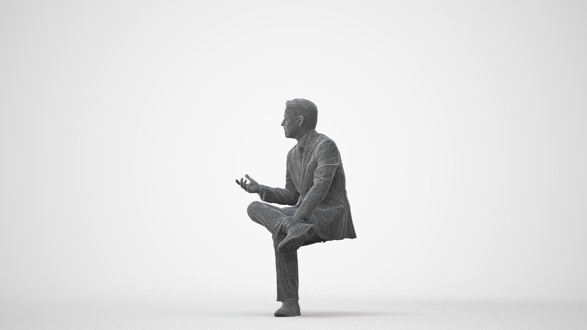 3D people model man business, scanned human for 3ds Max rendering, square thumbnail