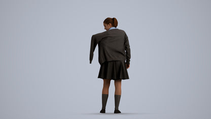 scanned 3D girl kids, photogrammetry people for Enscape and V-Ray, front view render