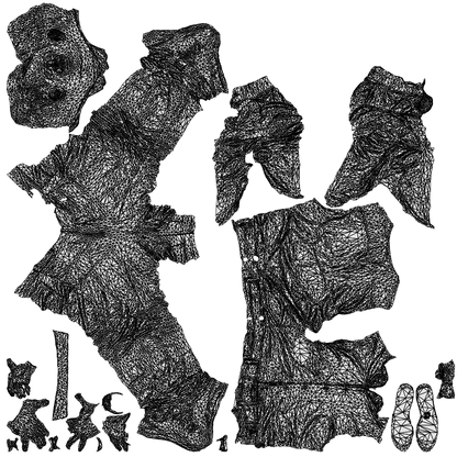 3D scanned man business, photorealistic archviz people for Enscape and SketchUp, wireframe top-down view