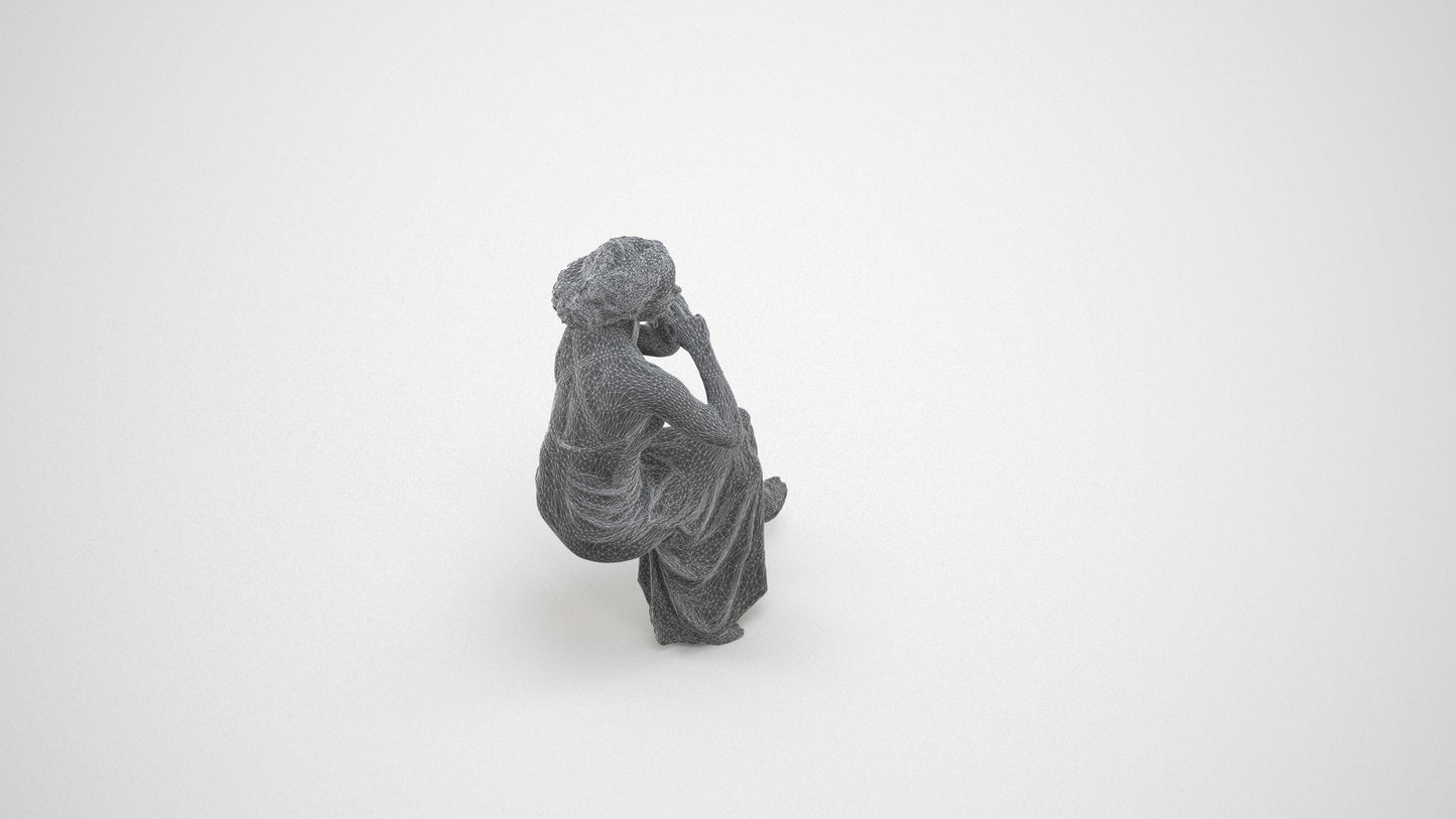 3D people model woman formal formalaffairs, scanned human for 3ds Max rendering, wireframe three-quarter view
