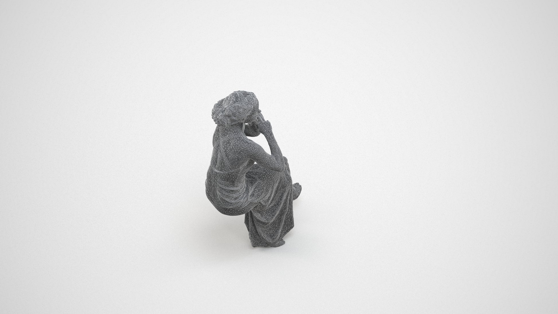 3D people model woman formal formalaffairs, scanned human for 3ds Max rendering, wireframe three-quarter view