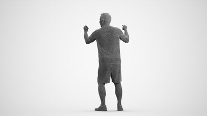 photogrammetry 3D man sport, realistic human model archviz FBX, wireframe front view