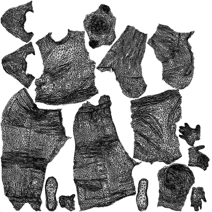 realistic 3D people man casual standing, render-ready for V-Ray and Corona, FBX OBJ, wireframe top-down view