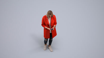 photogrammetry 3D woman casual standing, realistic human model archviz FBX, back view render