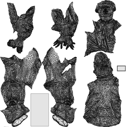 3D people model man casual sitting, scanned human for 3ds Max rendering, wireframe top-down view