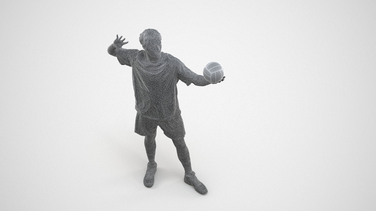 realistic 3D people man sport, render-ready for V-Ray and Corona, FBX OBJ, wireframe three-quarter view