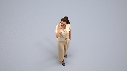 scanned 3D woman formal walking, photogrammetry people for Enscape and V-Ray, back view render