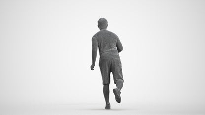 realistic 3D people man sport walking, render-ready for V-Ray and Corona, FBX OBJ, wireframe front view
