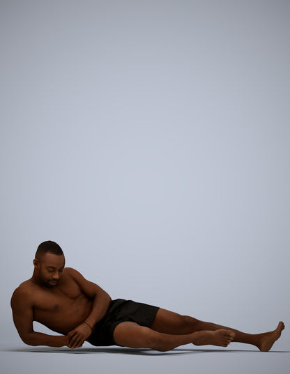 3D people model man pool, scanned human for 3ds Max rendering