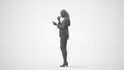 realistic 3D human woman business, archviz people FBX OBJ for Blender, square thumbnail