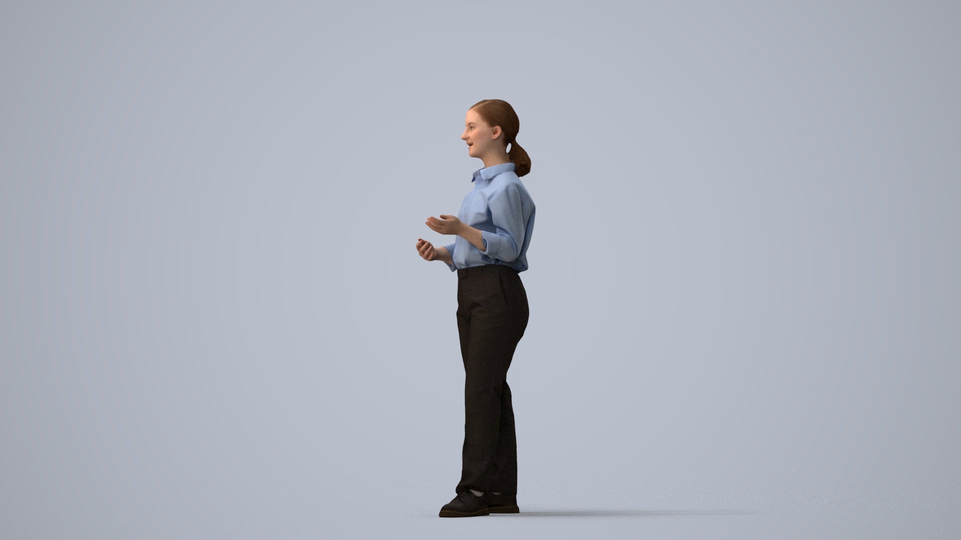 realistic 3D people girl kids, render-ready for V-Ray and Corona, FBX OBJ, three-quarter view render