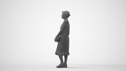 3D human model woman casual standing, photogrammetry scanned person for archviz, square thumbnail