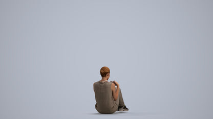 photogrammetry 3D woman casual business, realistic human model archviz FBX, front view render