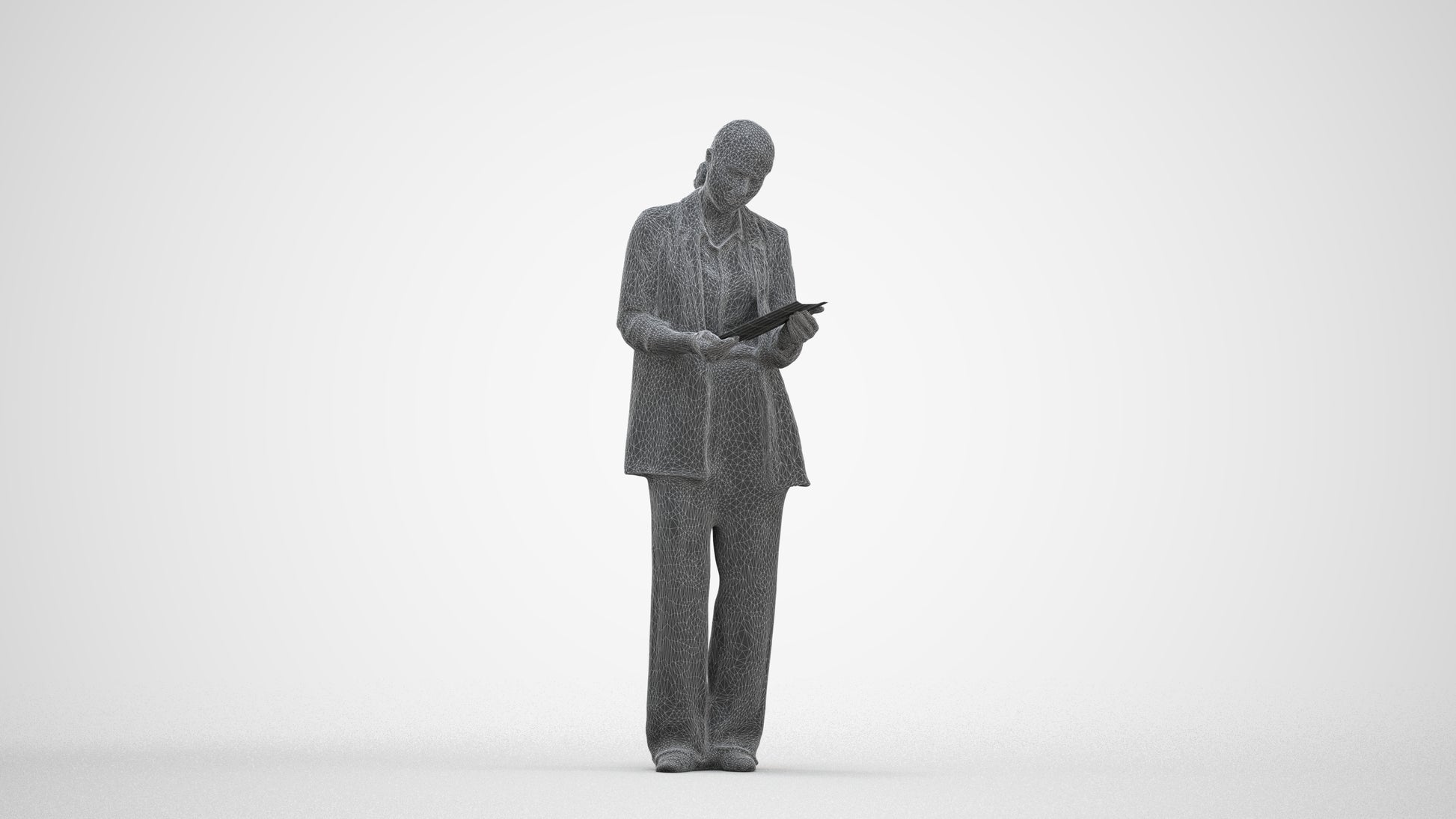 realistic 3D people woman business, render-ready for V-Ray and Corona, FBX OBJ, three-quarter front view render