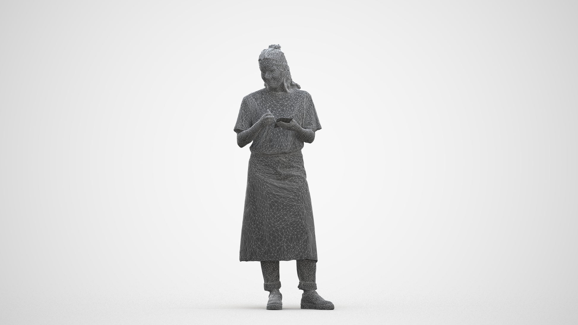 photogrammetry 3D woman mix, realistic human model archviz FBX, three-quarter front view render
