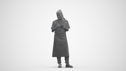 photogrammetry 3D woman mix, realistic human model archviz FBX, three-quarter front view render