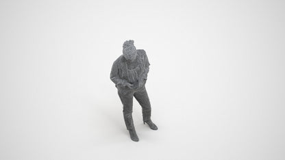 3D people model woman business standing, scanned human for 3ds Max rendering, wireframe three-quarter view