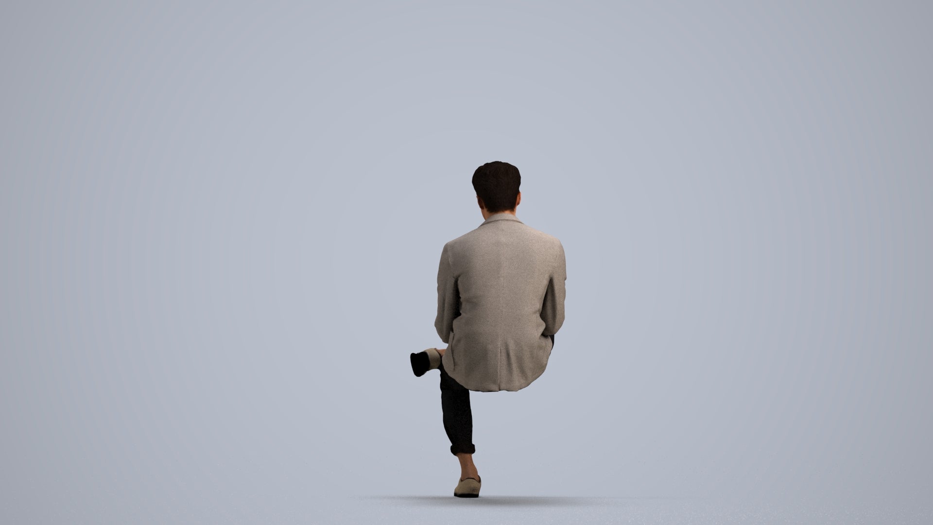 3D scanned man business, photorealistic archviz people for Enscape and SketchUp, front view render