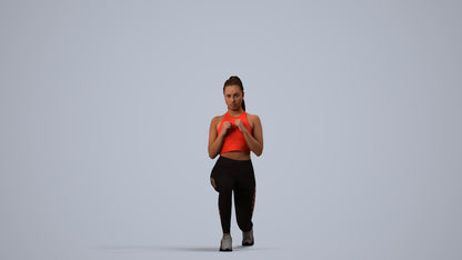 scanned 3D woman sport, photogrammetry people for Enscape and V-Ray, side view render