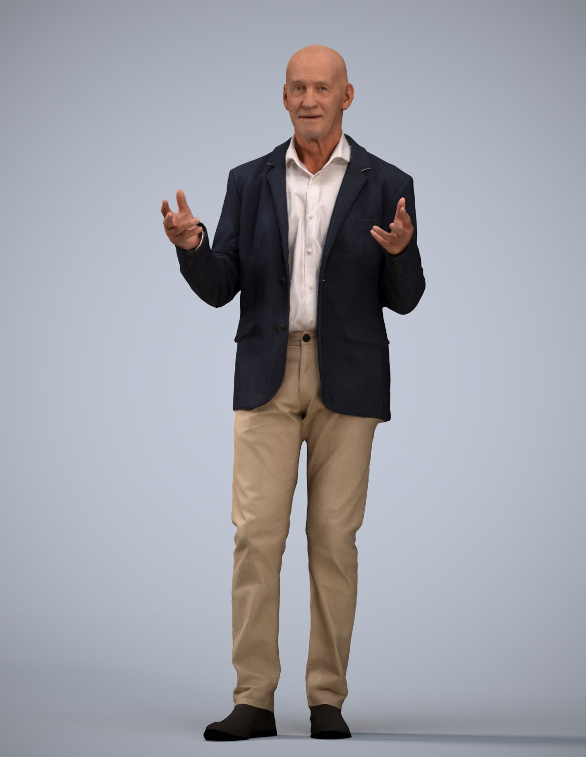 3D scanned senior man business, photorealistic archviz people for Enscape and SketchUp