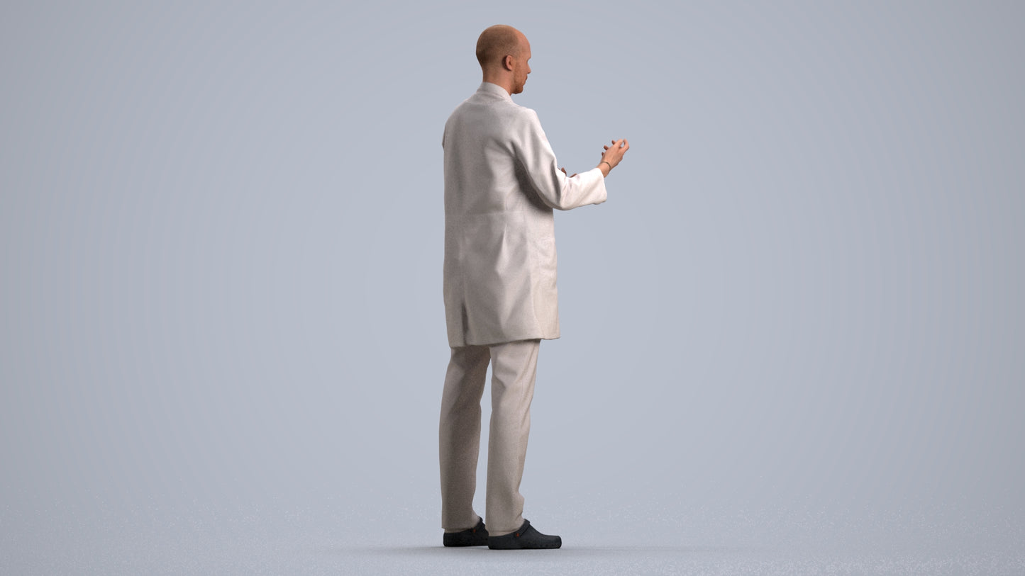 photogrammetry 3D man medical, realistic human model archviz FBX, front view render