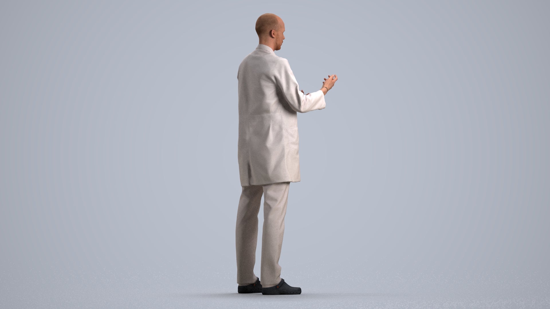 photogrammetry 3D man medical, realistic human model archviz FBX, front view render