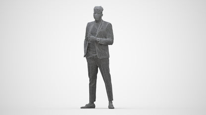 realistic 3D people man formal formalaffairs, render-ready for V-Ray and Corona, FBX OBJ, wireframe back view