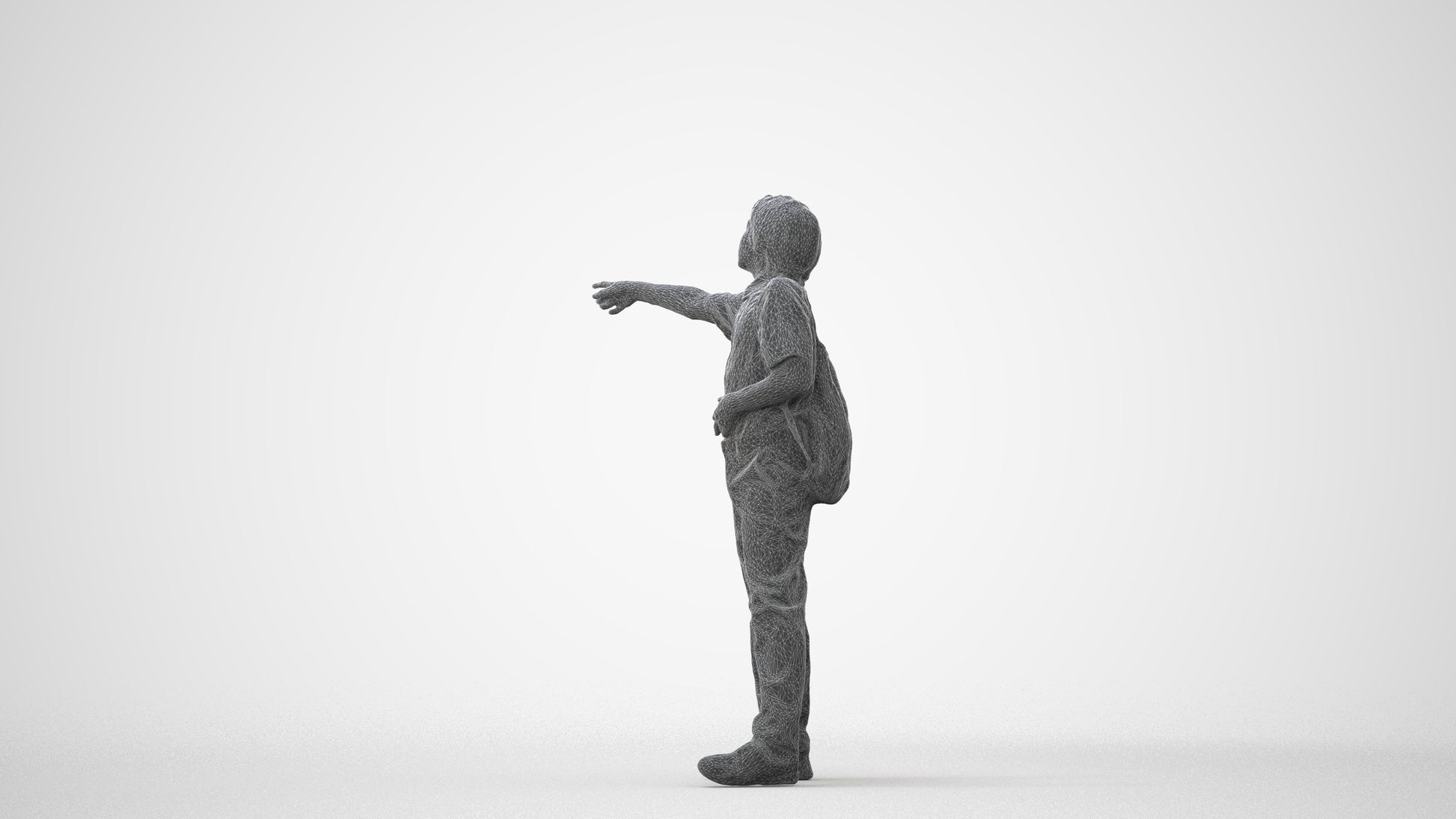 3D people model boy kids, scanned human for 3ds Max rendering, square thumbnail