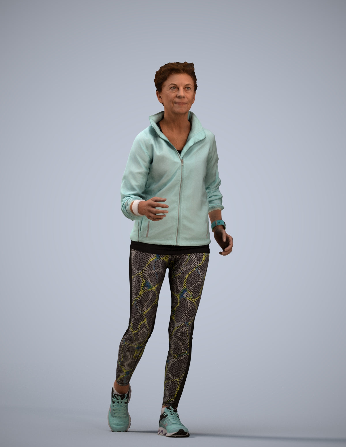 3D human model woman sport, photogrammetry scanned person for archviz