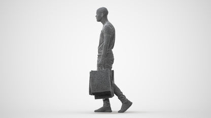 photogrammetry 3D man casual shopping, realistic human model archviz FBX, square thumbnail