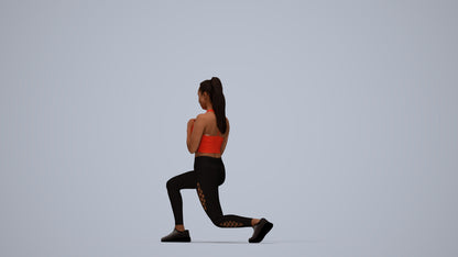 scanned 3D woman sport, photogrammetry people for Enscape and V-Ray, top-down view render